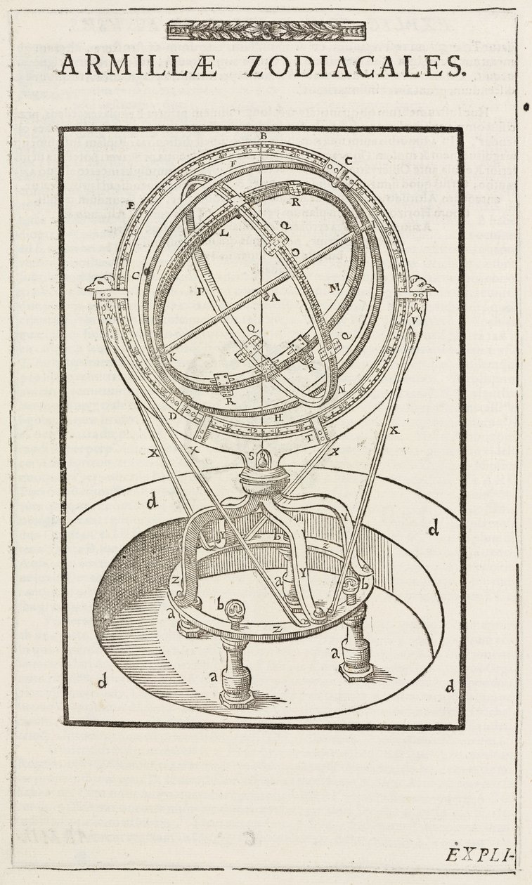 Tycho Brahes zodiakale Armillarsphäre, vor 1570 von John Pardon