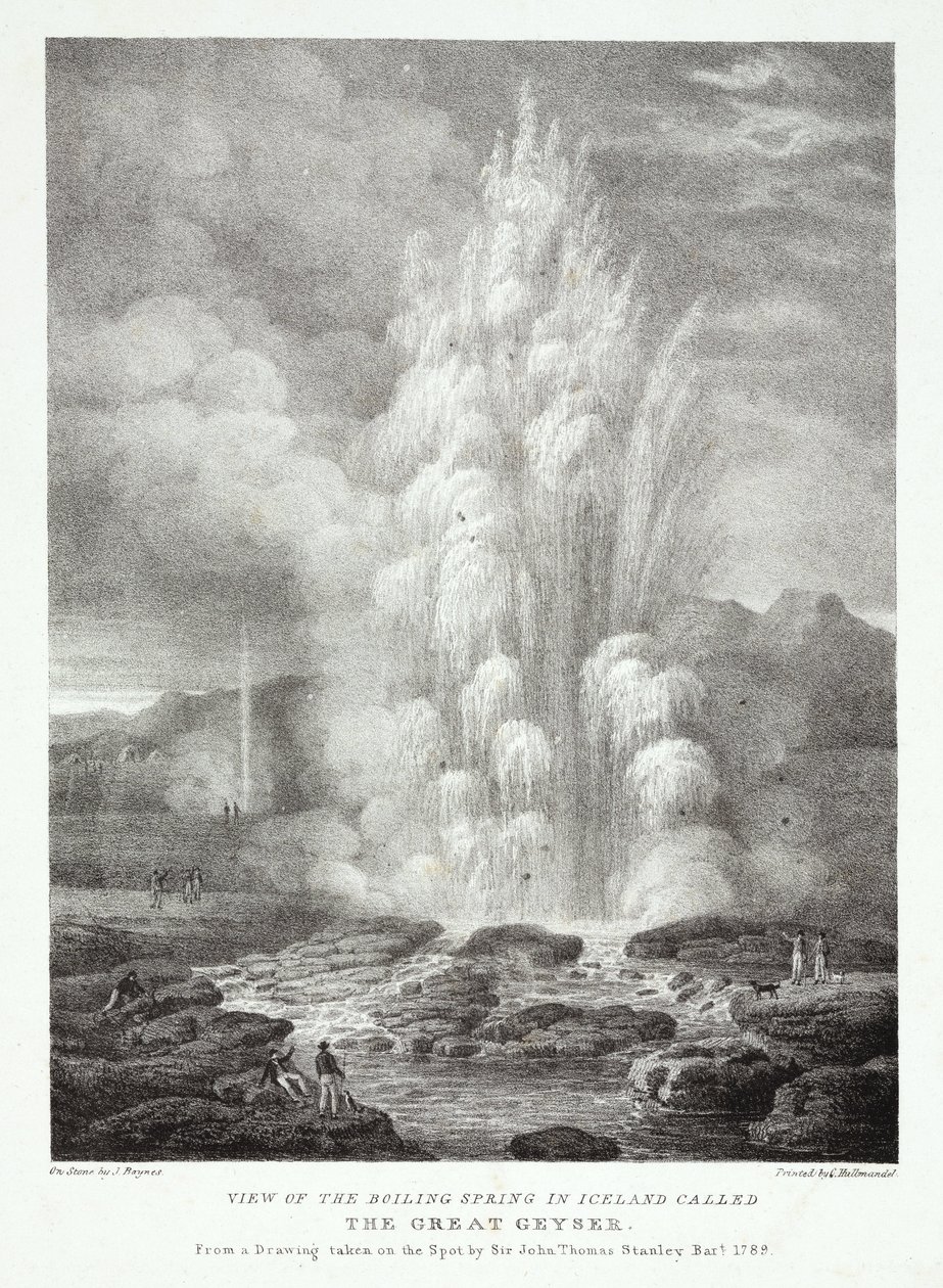 Ansicht der kochenden Quelle in Island, genannt der Große Geysir von John Pardon