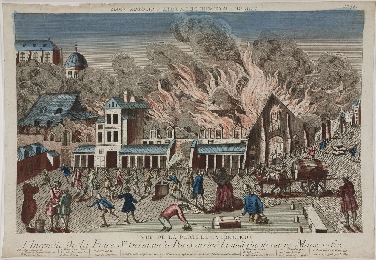Ansicht des Feuers in St. Germain, Paris von John Pardon