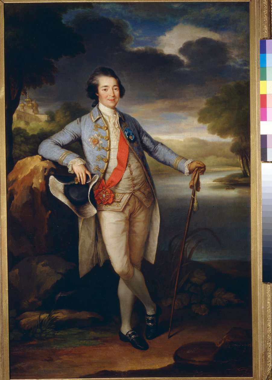 Porträt des Fürsten Alexander Kurakin (1752-1818) - Richard Brompton, Öl auf Leinwand, ca. 1780 - Staatliche Tretjakow-Galerie, Moskau von Richard Brompton
