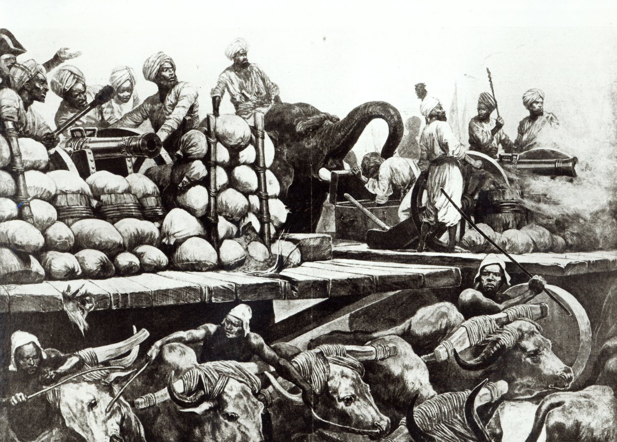 Schlacht von Plassey, 23. Juni 1757 von Richard Caton (after) Woodville