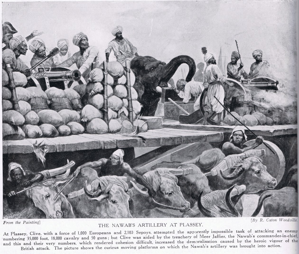 Die Artillerie des Nawab bei Plassey, Illustration aus 