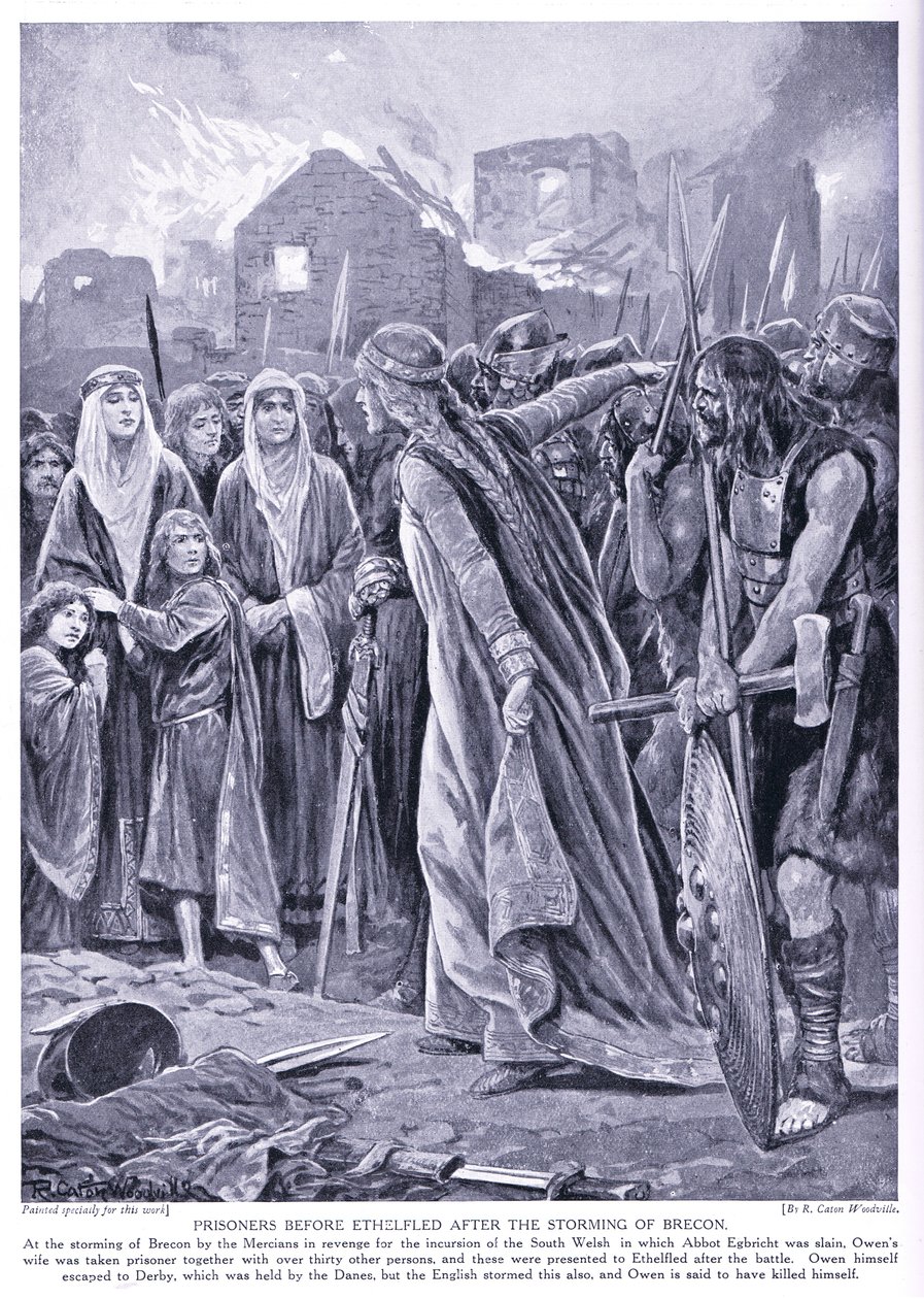 Gefangene vor Königin Ethelred, 1920er Jahre von Richard Caton Woodville junior