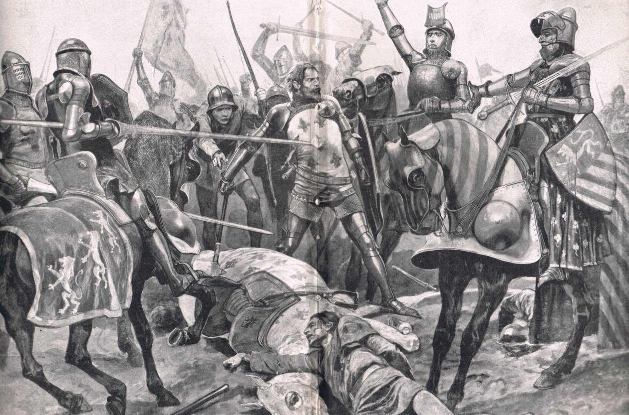 Der letzte Stand von Johann II. Frankreich in der Schlacht von Poitiers, Illustration aus 