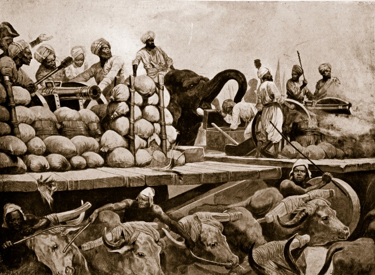 Die Artillerie des Nawab bei Plassey, Illustration aus 