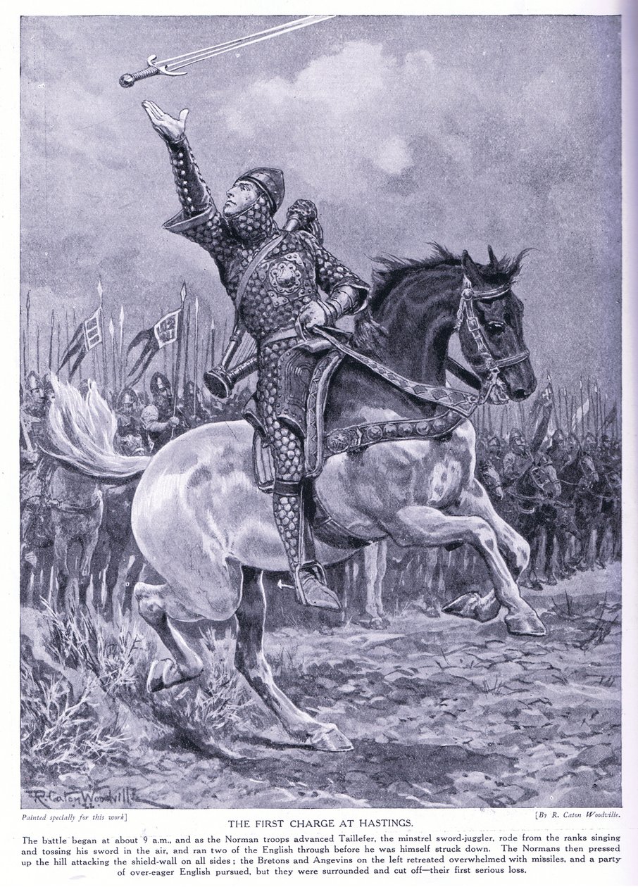 Der erste Angriff bei Hastings, 1920er Jahre von Richard Caton Woodville junior