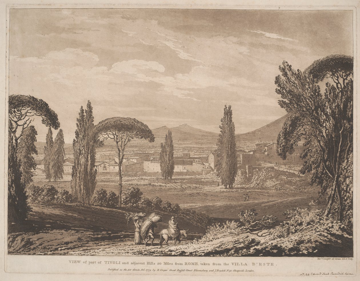 Ansicht eines Teils von Tivoli und angrenzender Hügel von Richard Cooper the Elder