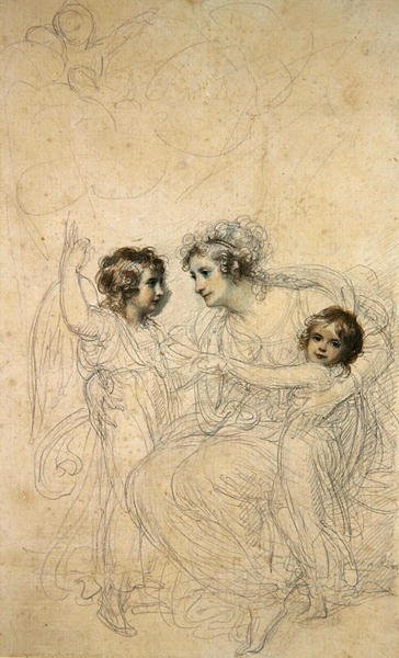 Die Gräfin von Hopetoun mit ihren Töchtern Jasmin und Lucy von Richard Cosway