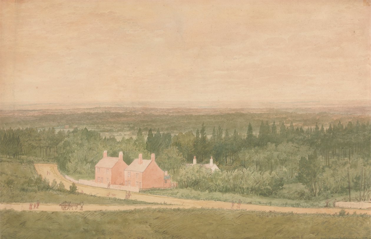 Landschaft mit Hütten, Broadmoor von Richard Dadd