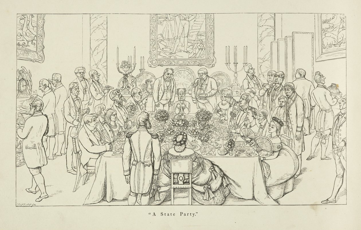 Ein Staatsempfang. Eine große gesellschaftliche Veranstaltung in einem prächtigen Rahmen. von Richard Doyle