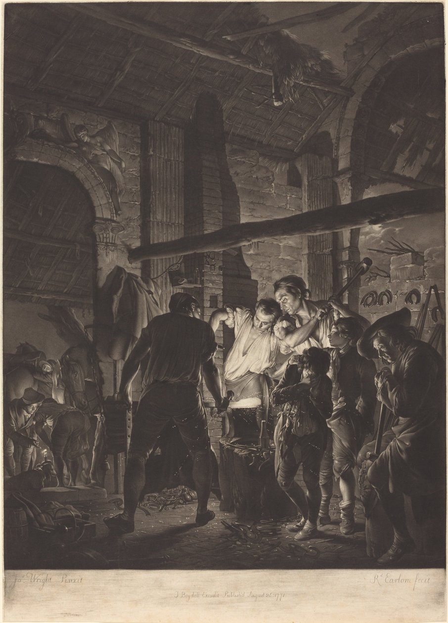 Die Schmiede von Richard Earlom after Joseph Wright