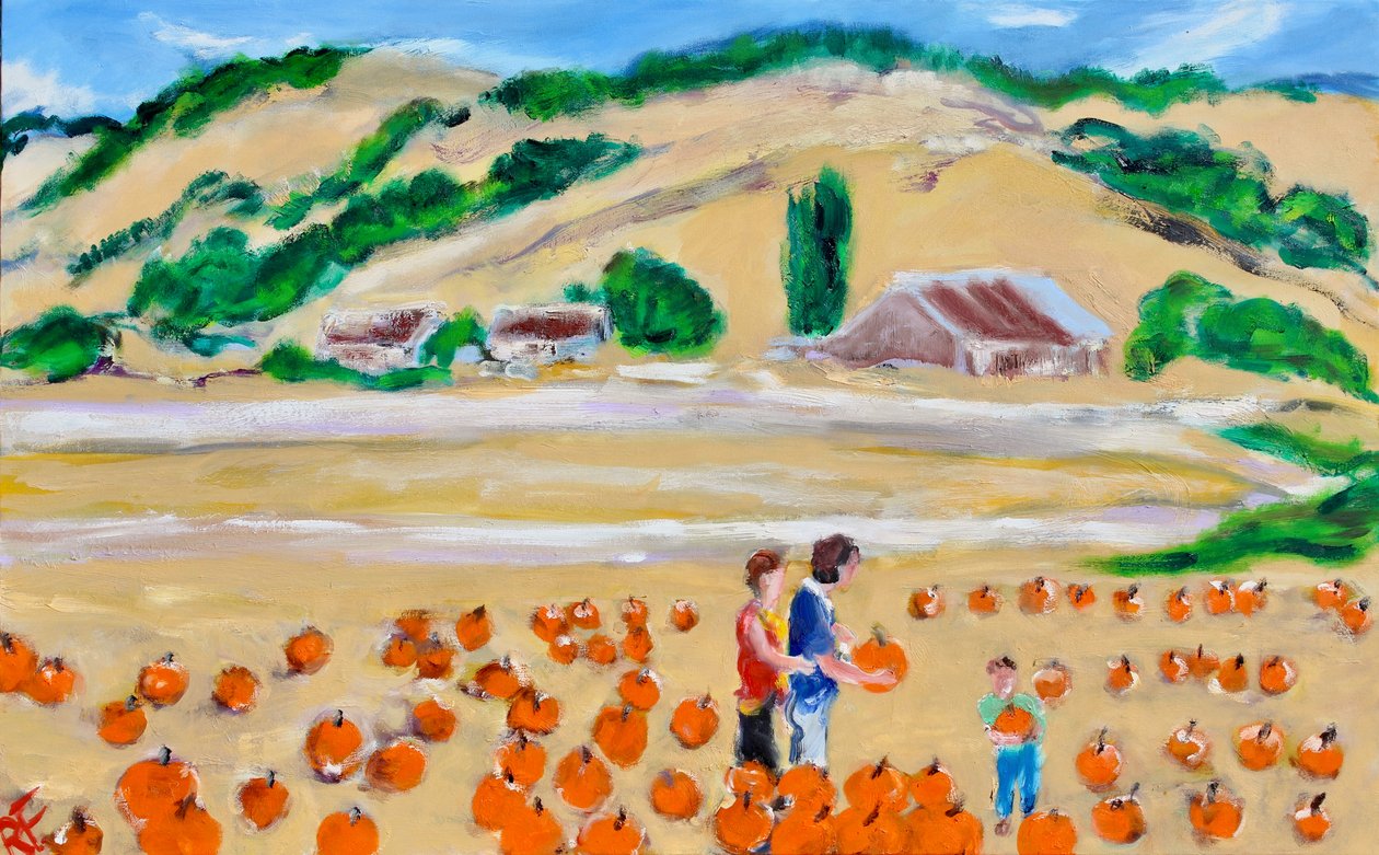 Kürbis pflücken, Nicasio, 2018 von Richard Fox