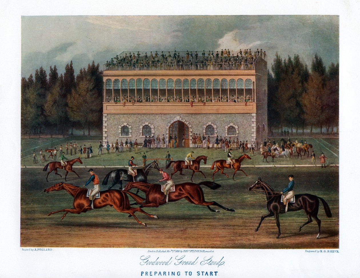 Goodwood Tribüne, Vorbereitung zum Start, 1836 von Richard Gibson Reeve