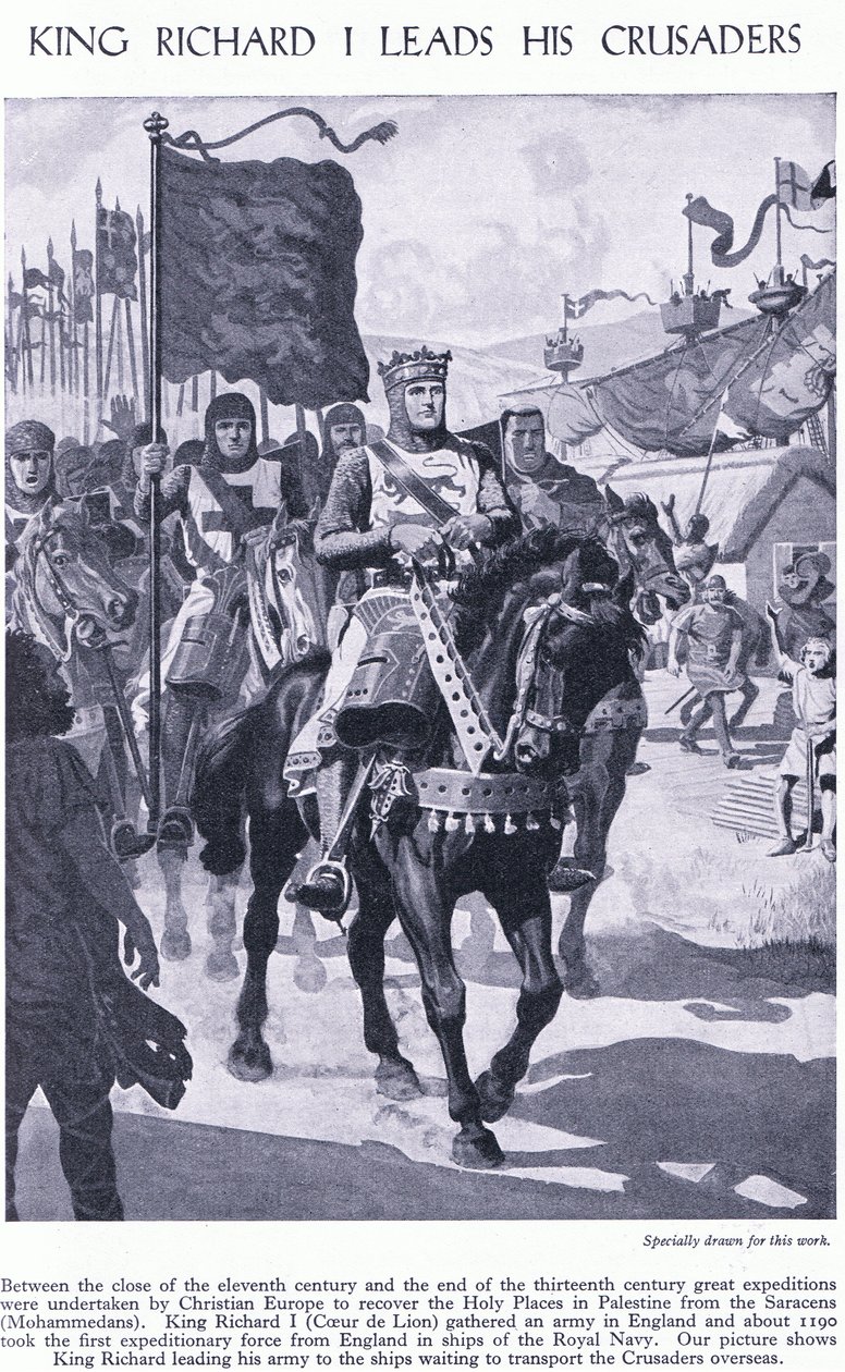 König Richard I. führt seine Kreuzfahrer, ca. 1950 von Richard Henry Brock