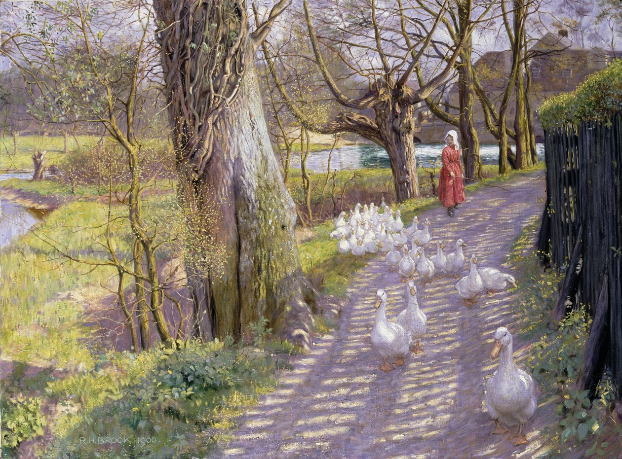 Der Weg am Mühlenteich, 1900 von Richard Henry Brock