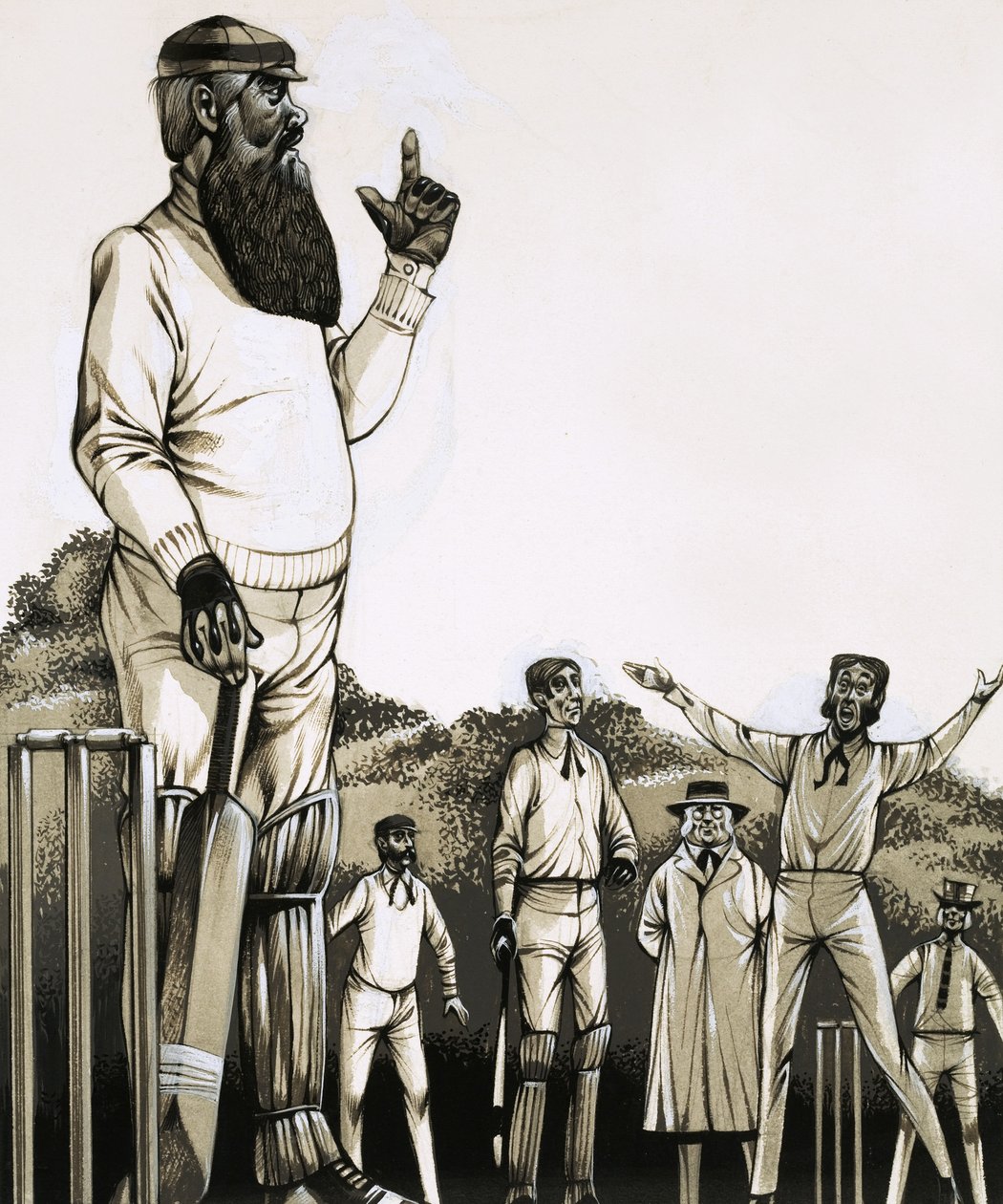 Der große W G Grace am Schlag von Richard Hook