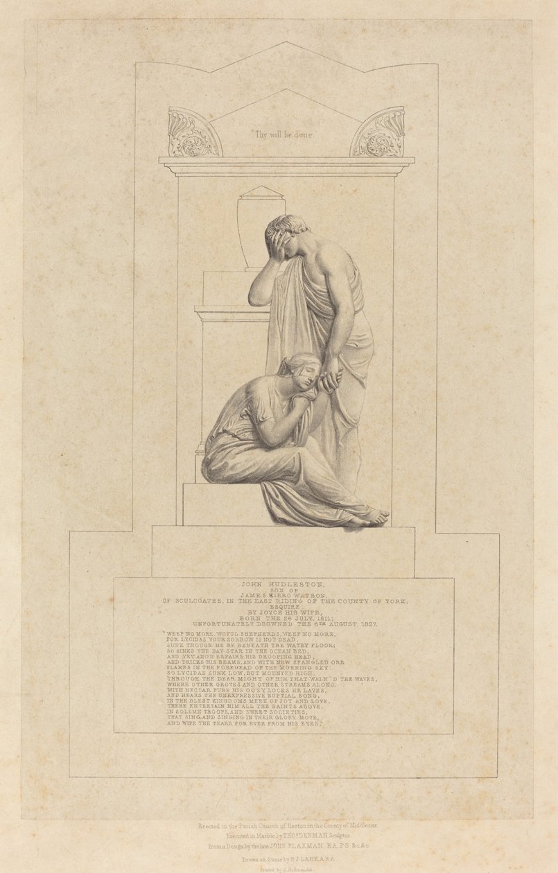 Denkmal für John Hudleston von Richard James Lane after John Flaxman