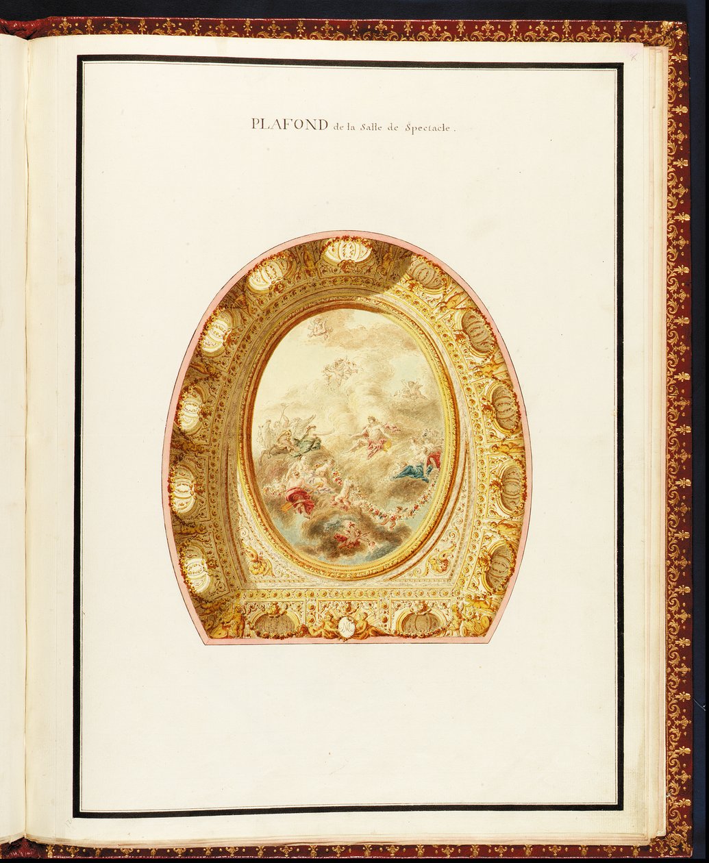 Plafond de la salle de spectacle, aus Recueil des plans du Petit Trianon von Richard Mique von Richard Mique