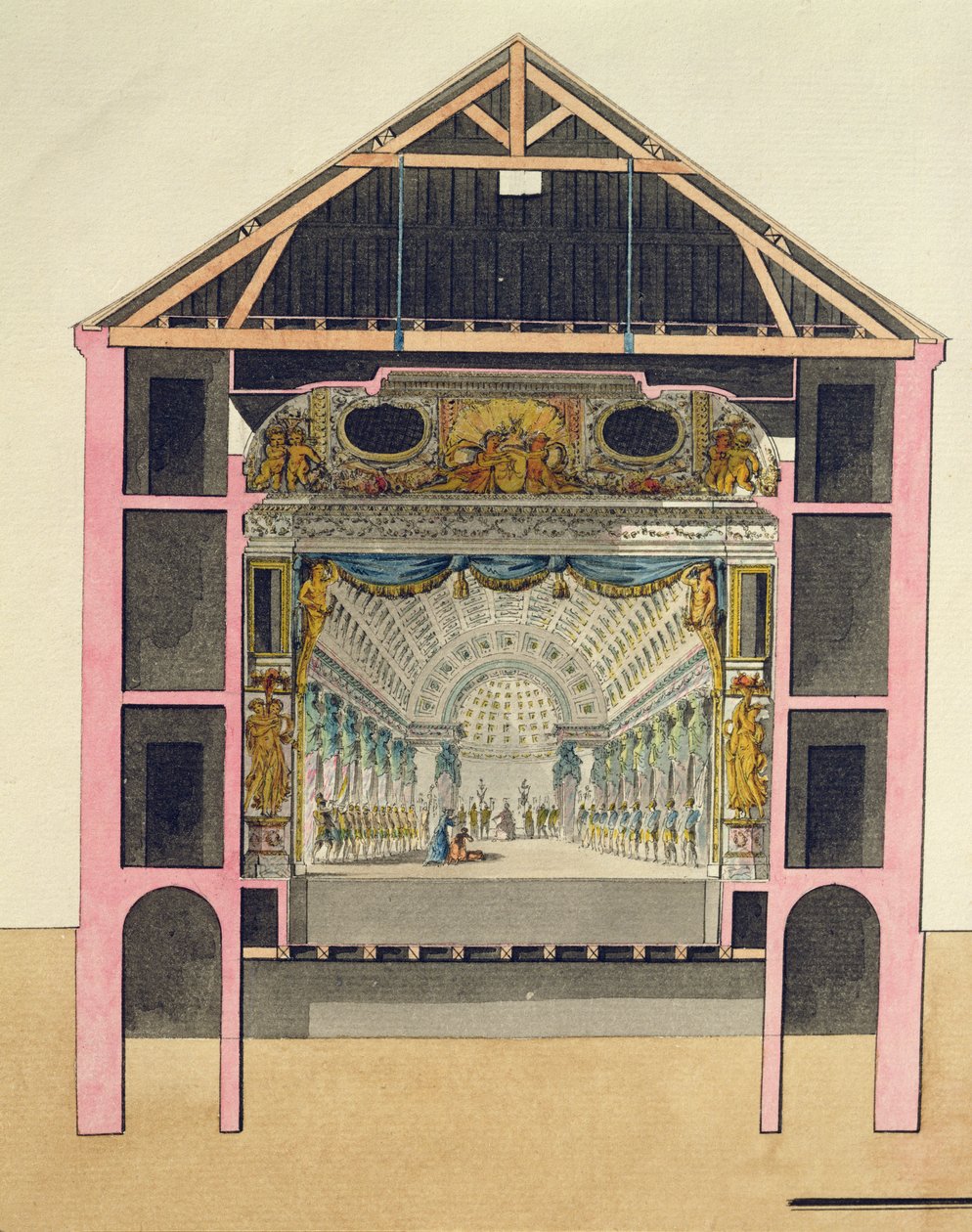 Plan für den Theatersaal im Petit Trianon, 1786 von Richard Mique