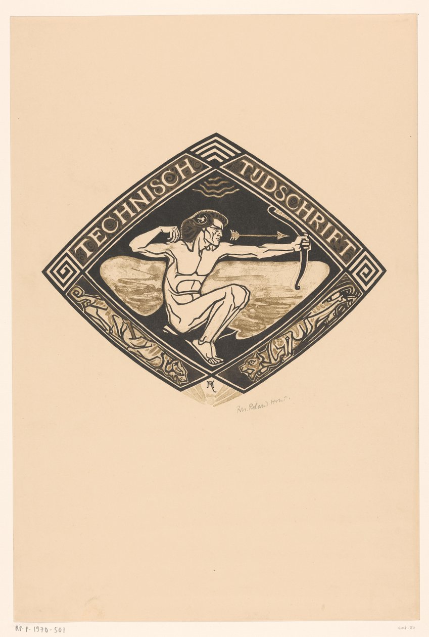Umschlagentwurf für: Technisch Tijdschrift, 1914 von Richard Nicolaüs Roland Holst (signed by artist)