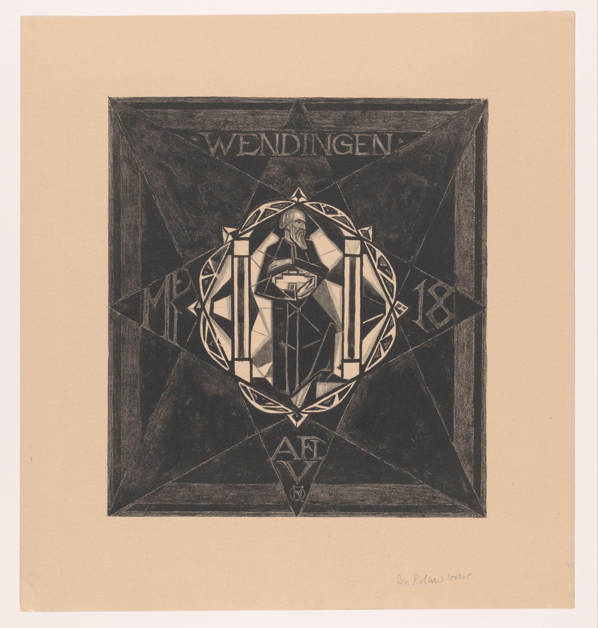 Umschlagentwurf für: Wendingen, 1918 von Richard Nicolaüs Roland Holst (signed by artist)