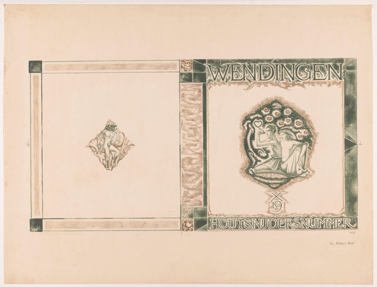 Umschlagentwurf für: Wendingen, Houtsnijdersnummer, 1919 von Richard Nicolaüs Roland Holst (signed by artist)