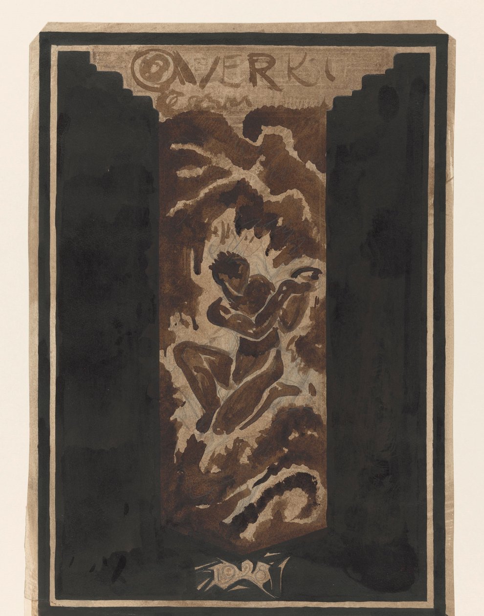 Erster Entwurf für den Bucheinband für Über Kunst, II, von R.N. Roland Holst von Richard Nicolaüs Roland Holst