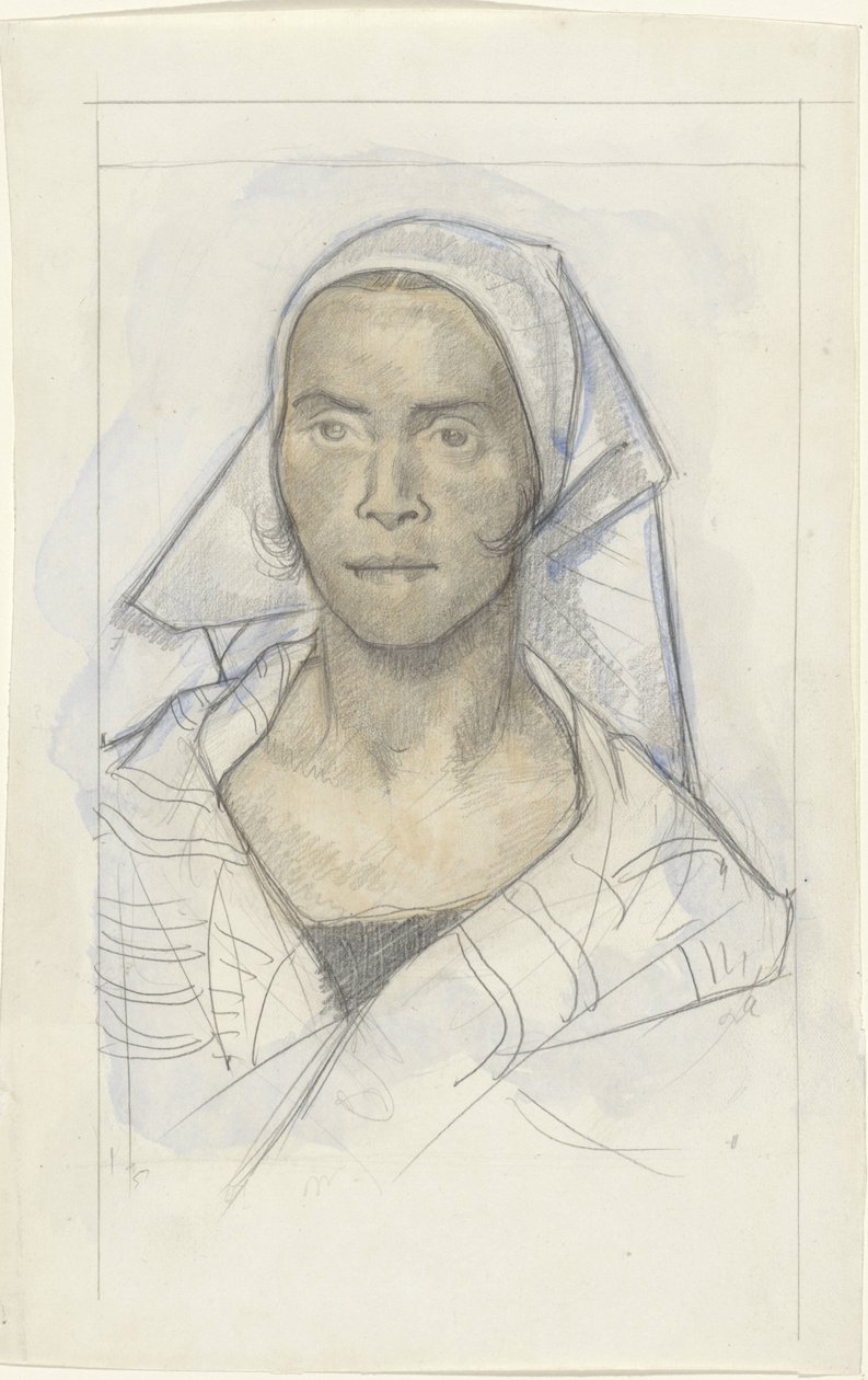 Porträt einer Frau mit Kopftuch von Richard Nicolaüs Roland Holst