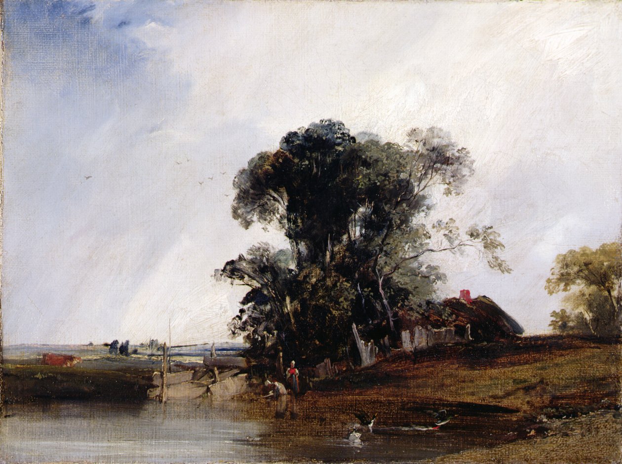 Landschaft mit einem Teich von Richard Parkes Bonington