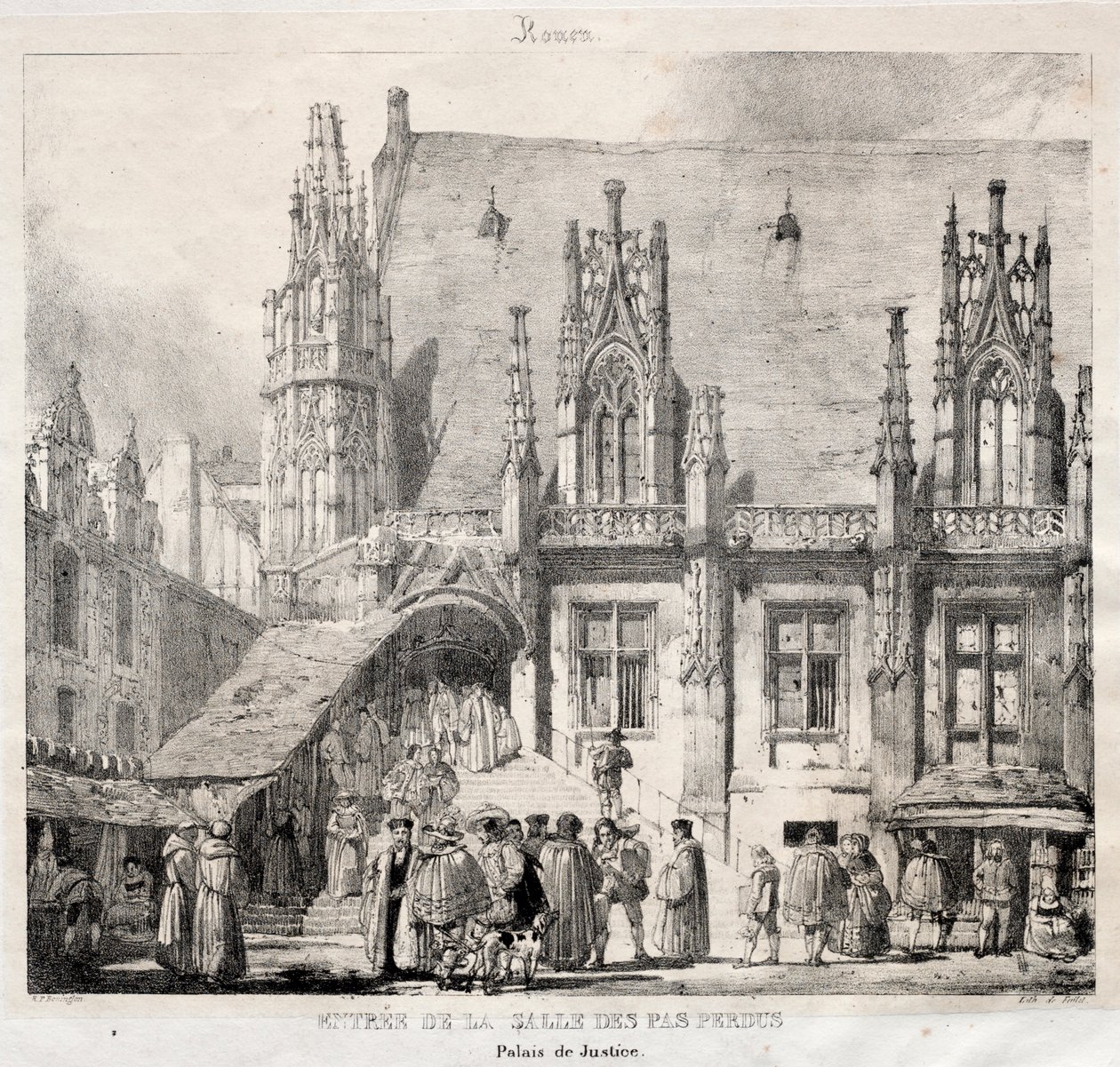Rouen: Eingang zur Salle des Pas Perdus, Palais du Justice, 1824 von Richard Parkes Bonington