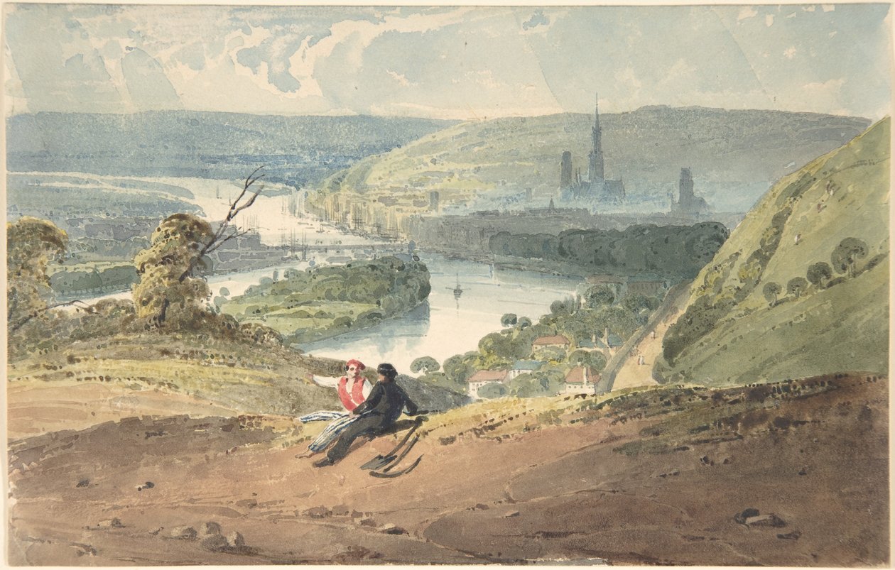 Rouen, Blick von Bon-Secours von Richard Parkes Bonington