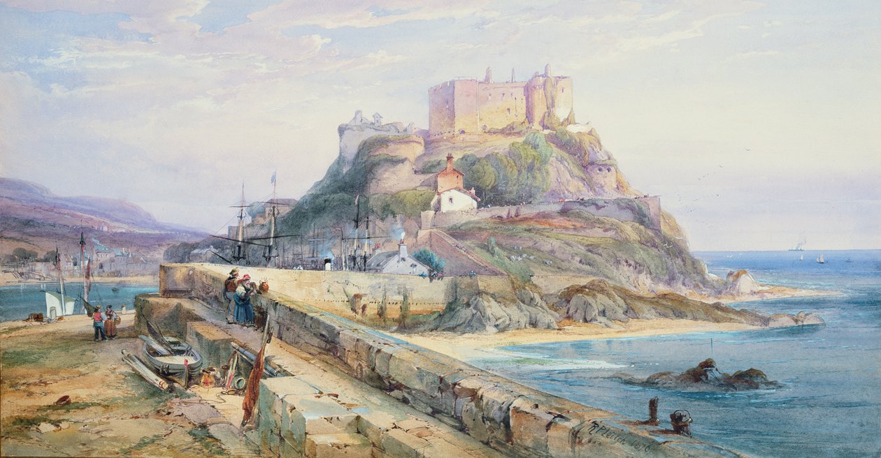 Mont Orgueil Castle, Gorey, Jersey, 1876 von Richard Principal Leitch