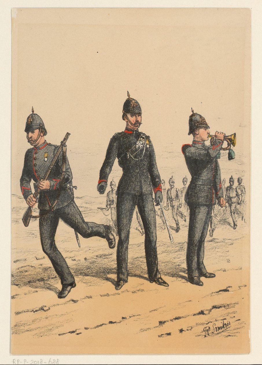 Drei britische Soldaten, Neun Darstellungen britischer Militäruniformen (Serientitel) von Richard Simkin
