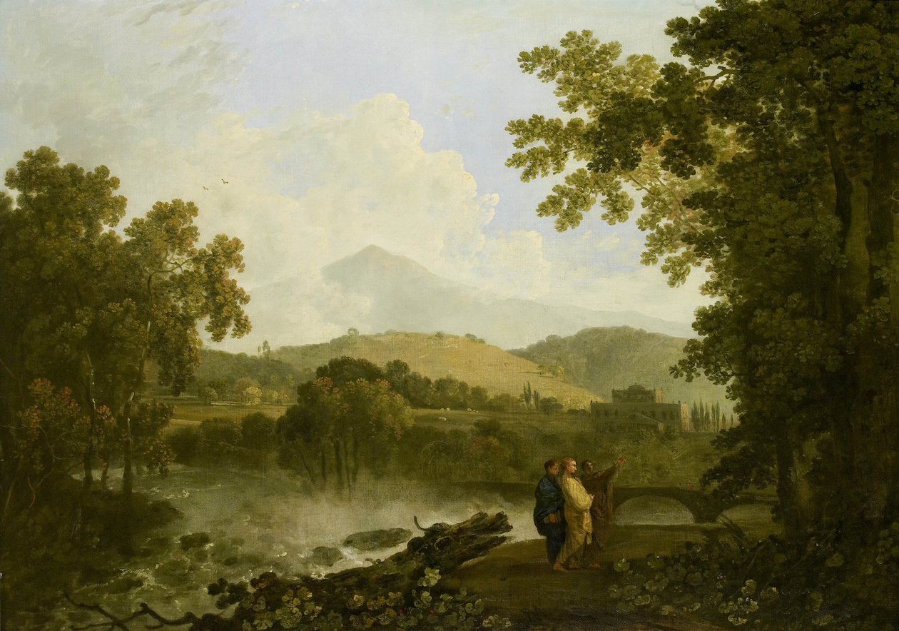 Cicero und seine Freunde, Atticus und Quintus, in seiner Villa in Arpinum von Richard Wilson