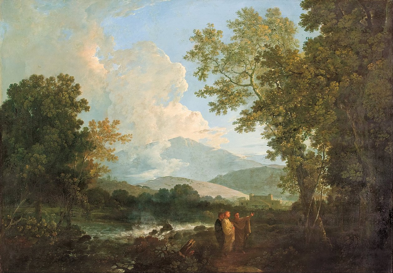 Cicero mit seinem Freund Atticus und seinem Bruder Quintus in seiner Villa in Arpinum von Richard Wilson