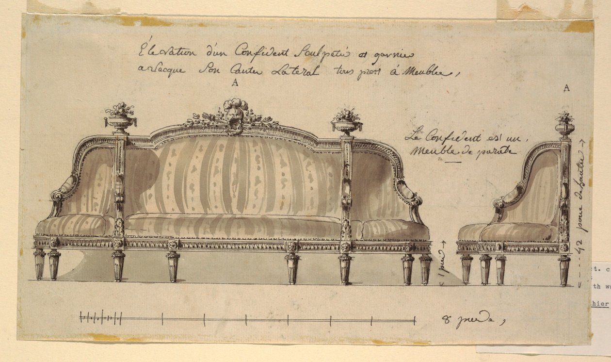 Entwurf für einen Beichtstuhl, ca. 1780 von Richard de Lalonde