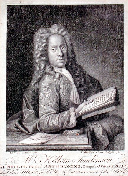 Porträt von Kellom Tomlinson, graviert von Francois Morellon la Cave, 1754 (Gravur) von Richard van (after) Bleeck