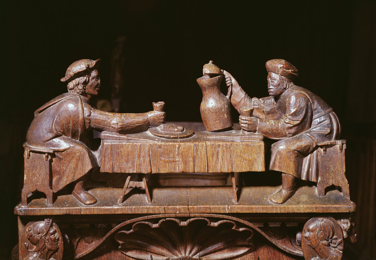 Detail der Rigoley-Brüder aus den Chorgestühlen von Rigoley Brothers