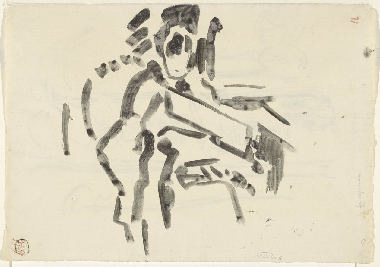 Skizze einer sitzenden Figur von Rik Wouters