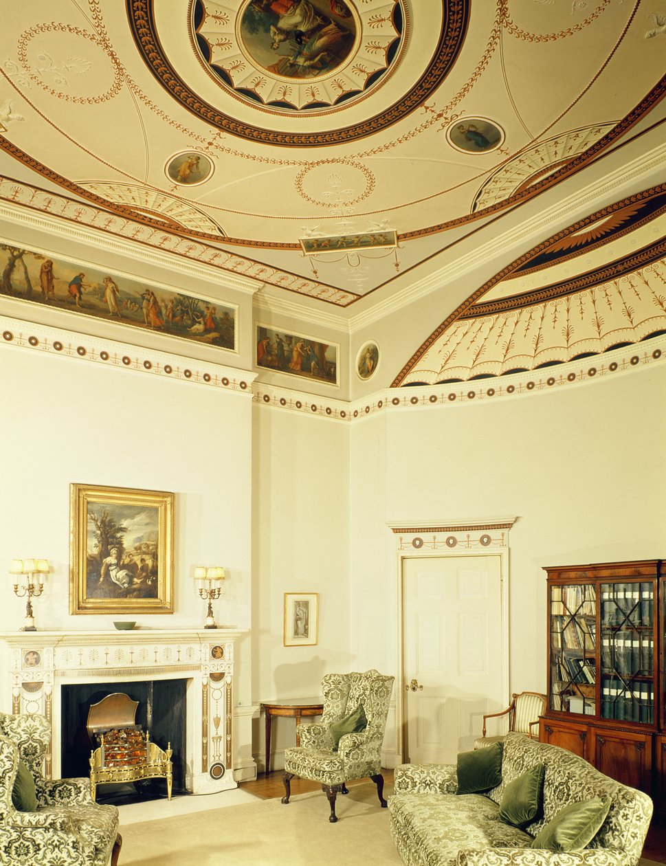 Der etruskische Raum, entworfen von Robert Adam im neoklassizistischen Stil, 1777 von Robert Adam