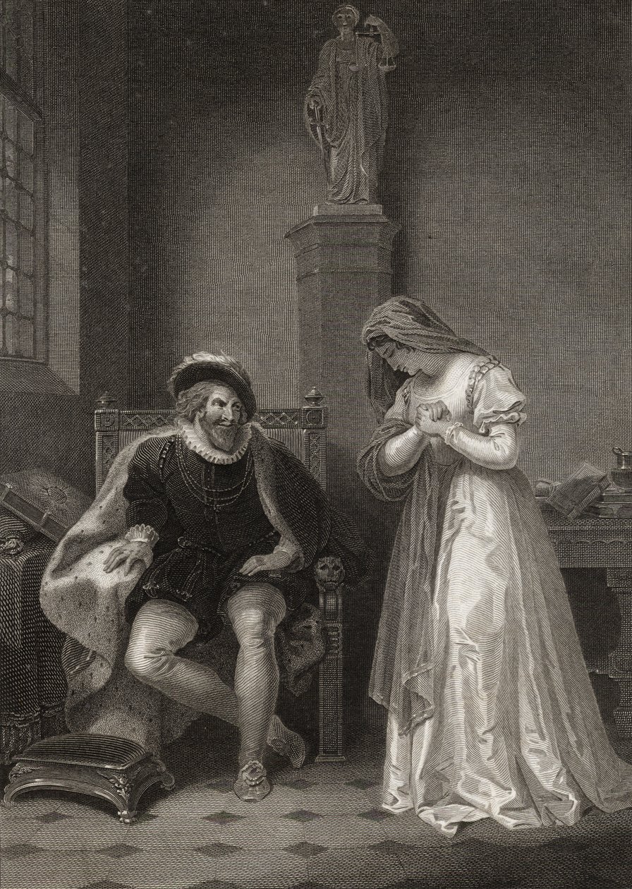 Angelo und Isabella, graviert von W.C. Wilson, aus 