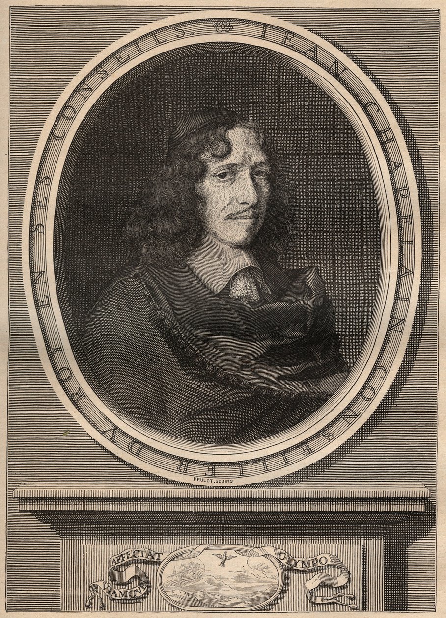Porträt von Jean Chapelain (1595-1674), französischer Dichter - Gravur - Jean Chapelain (1595-1674) Dichter und französischer Literaturkritiker - Gravur von Nanteuil und graviert von Peulot. von Robert (after) Nanteuil