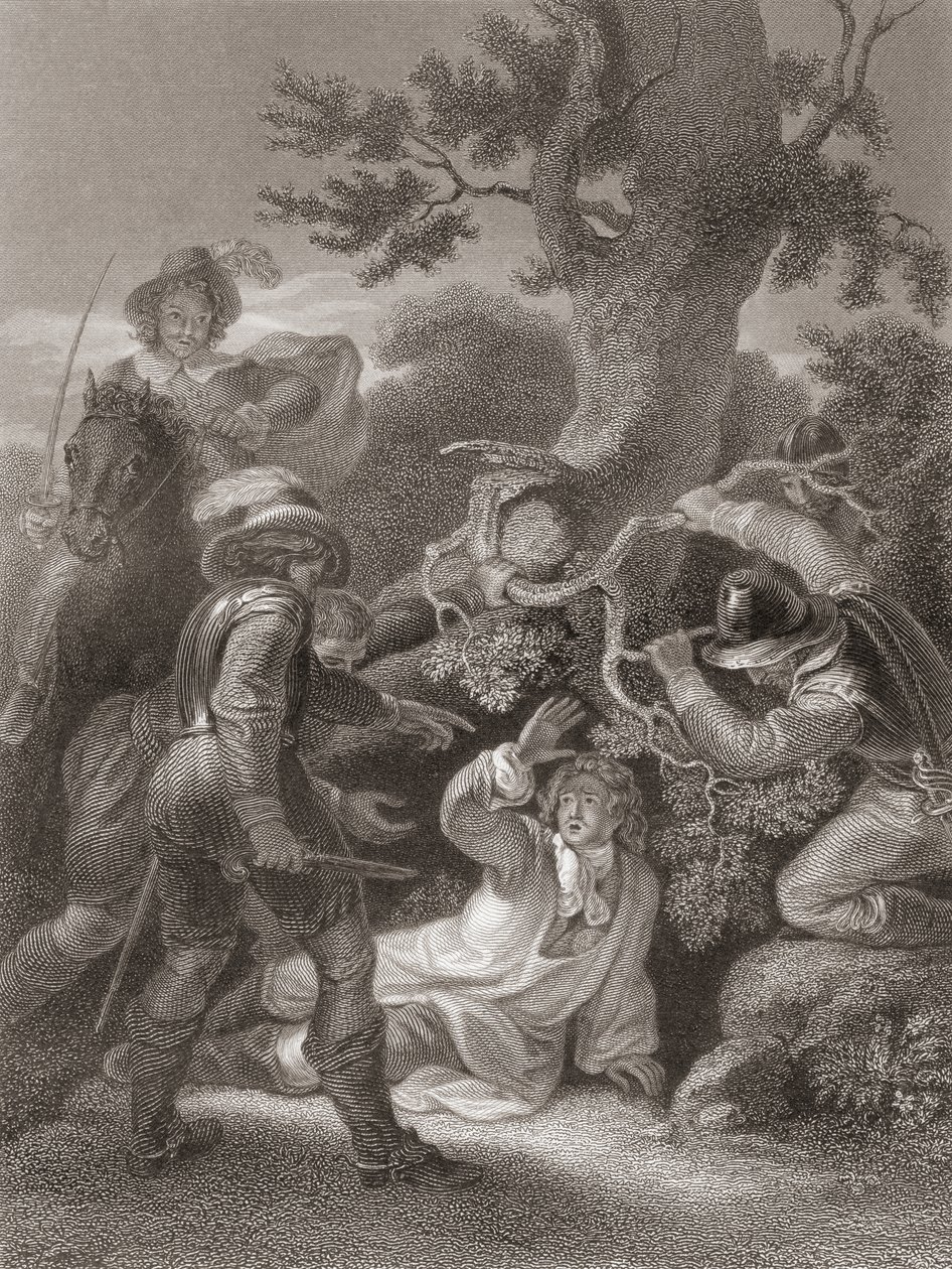 Herzog von Monmouth nach der Schlacht von Sedgemoor gefangen. Aus der Geschichte Englands, veröffentlicht 1859. von Robert (after) Smirke
