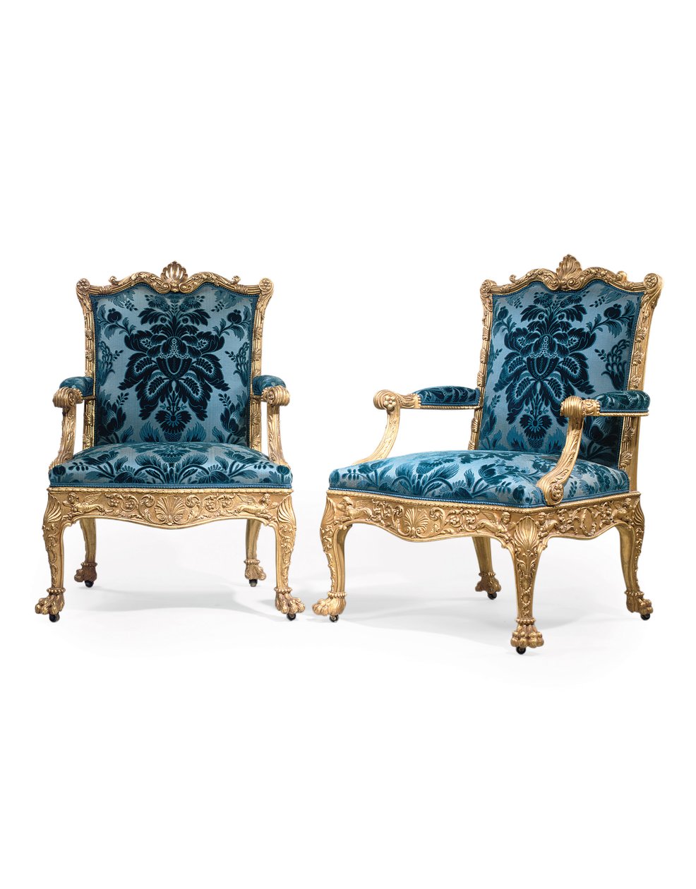 Ein Paar George III vergoldete Holzsessel von Robert Adam