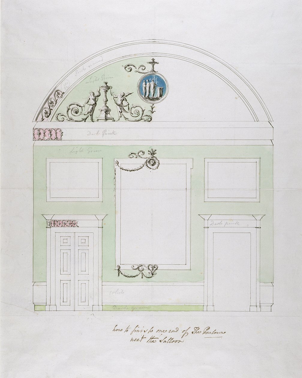 Entwurf für die Endwand des Speisesaals, Headfort House von Robert Adam