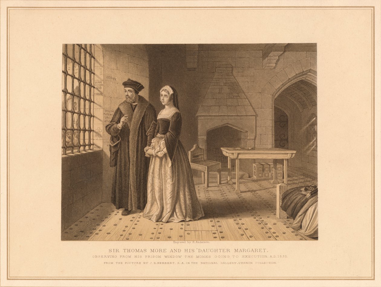 Sir Thomas More und seine Tochter Margaret, 1878 von Robert Anderson