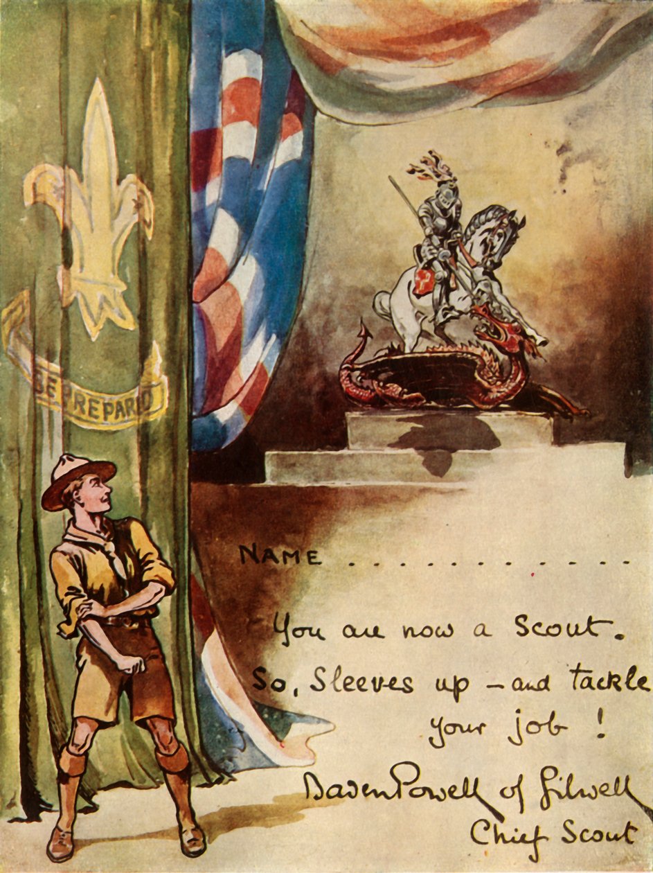 Entwurf für Pfadfinder-Einschreibungskarte, 1944 von Robert Baden Powell