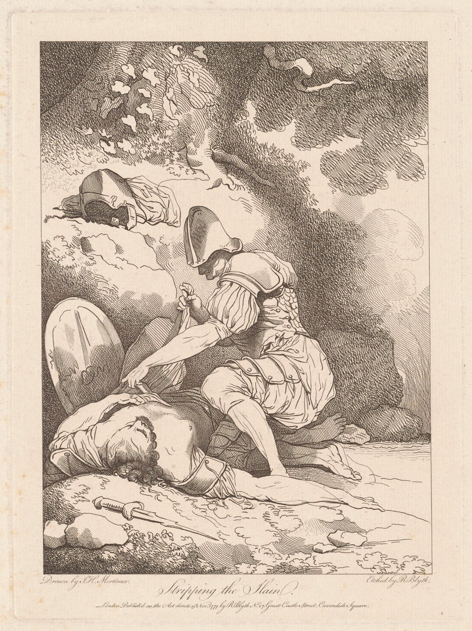 Die Entkleidung der Erschlagenen von Robert Blyth, after John Hamilton Mortimer