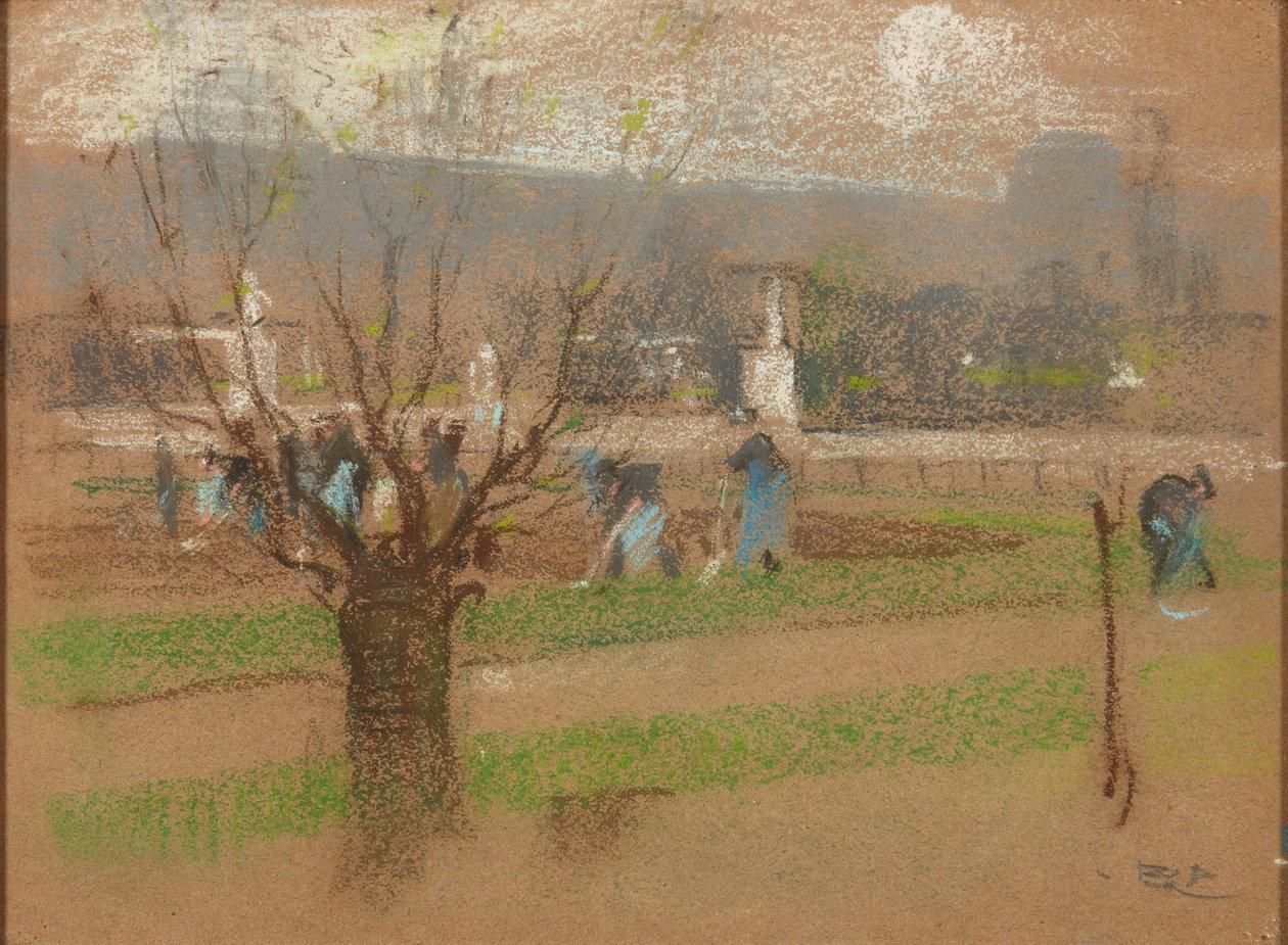 Zwiebelpflanzung in den Tuileriengärten, Paris von Robert Brough
