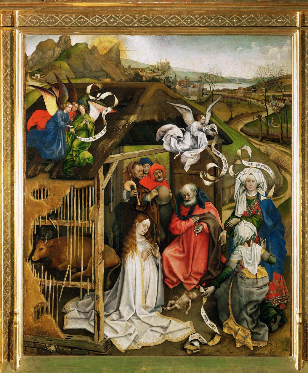 Geburt Christi. Anbetung der Hirten. 1420-1430 von Robert Campin